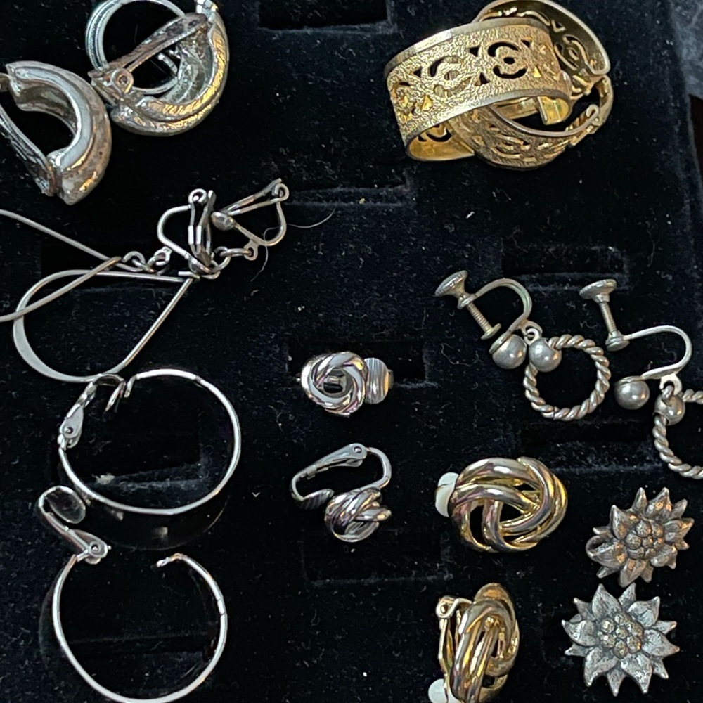 Gold tone and Silver tone Earrings collection 8pr - Women Jewelry